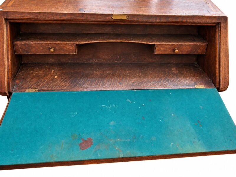 Starožitný dubový sekretár (bureau plat) 